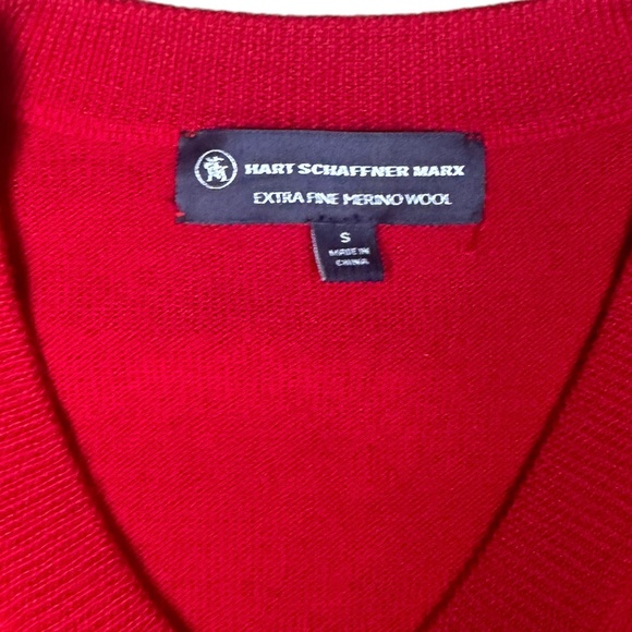 Hart Schaffner Marx 100% Merino Wool Red Sweater Vest Sz S - Picture 4 of 5